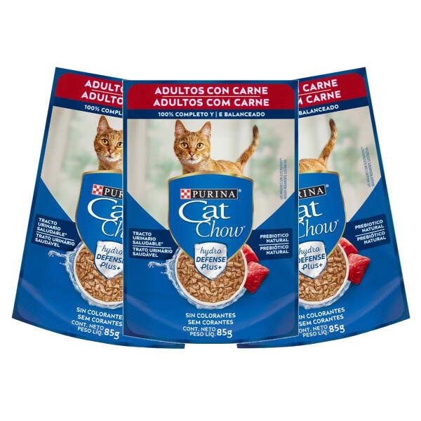ALIMENTO GATOS CAT CHOW ADULTOS CARNE 85GR PACK X12 ALIMENTO GATOS CAT CHOW ADULTOS CARNE 85GR PACK X12