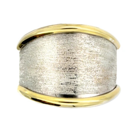 Anillo de Plata 925 y double en Oro 18 ktes Ancho 18 mm