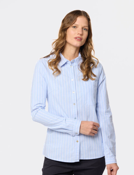 CAMISA OXFORD A RAYAS Celeste