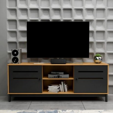 RACK MADRID 2 PUERTAS ROBLE / NEGRO RACK MADRID 2 PUERTAS ROBLE / NEGRO