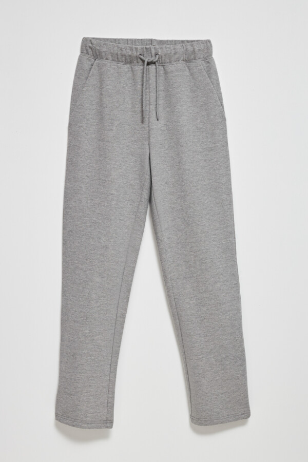 Pantalón deportivo recto Gris Melange