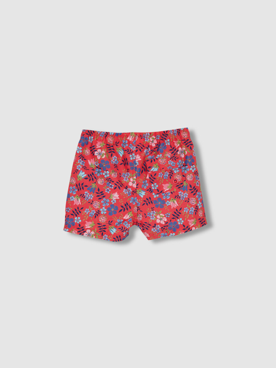 Traje De Baño Estampado Liberty Fresa Brillante