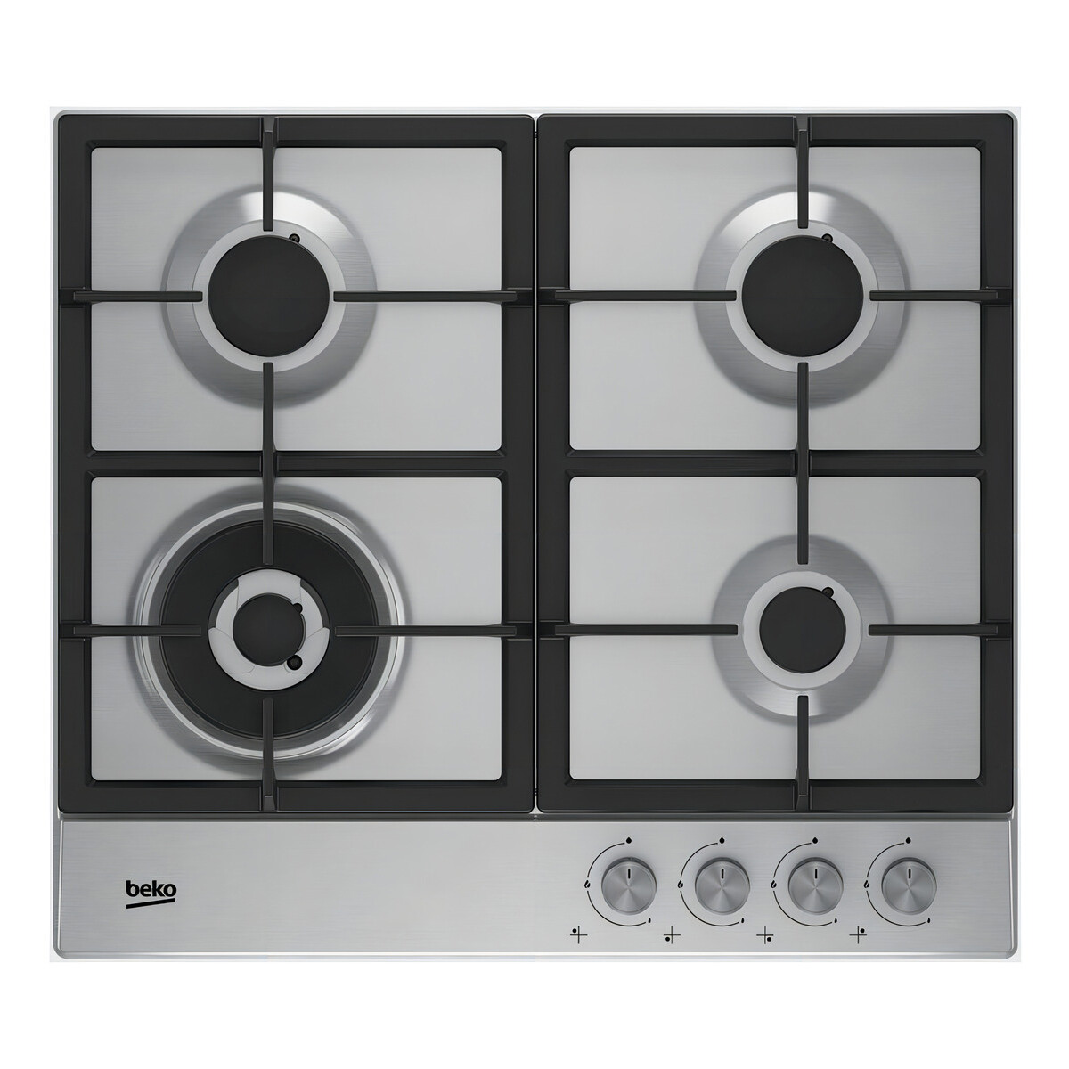 Anafe Con Alimentación A Gas - Beko Hiaw 64225 Sx Color Acero Inoxidable - 4 Hornallas 