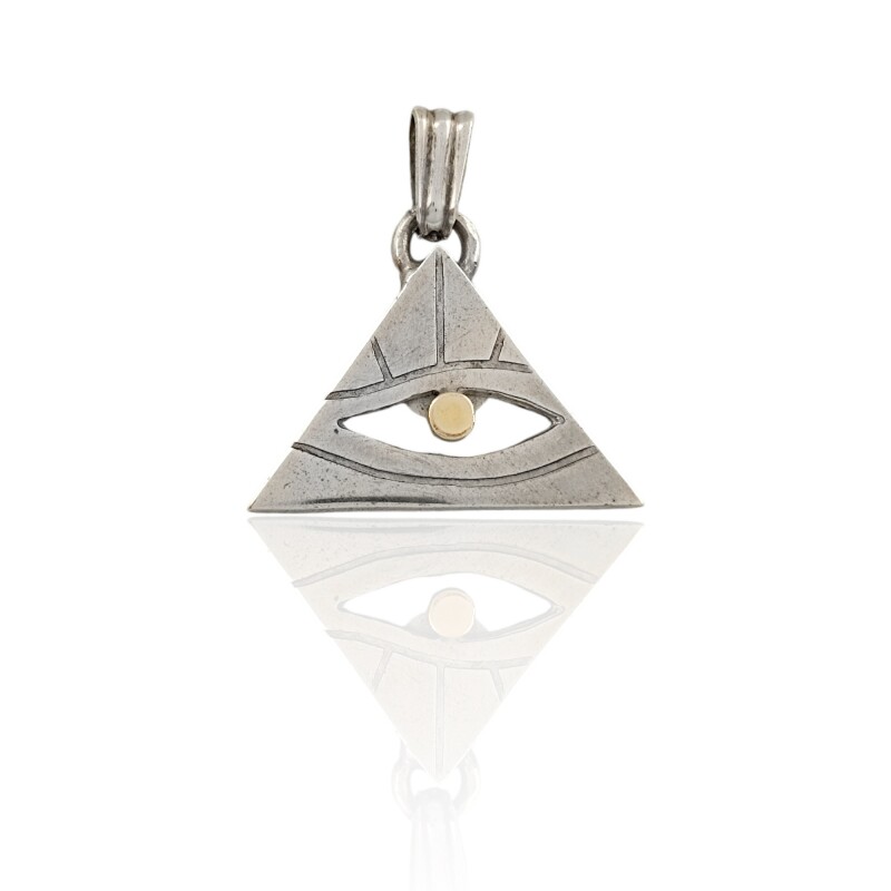 Dije Colgante Ojo providencia-Plata 925 y Oro-Sin piedra-CP5077 sinpiedra