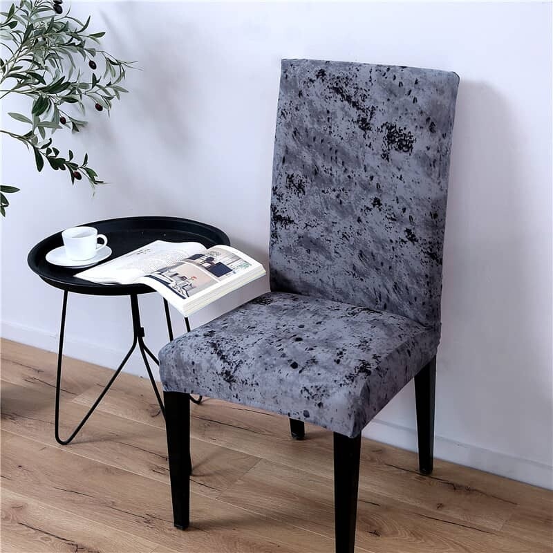 Funda cubre silla elastizada estampada gris difuminado