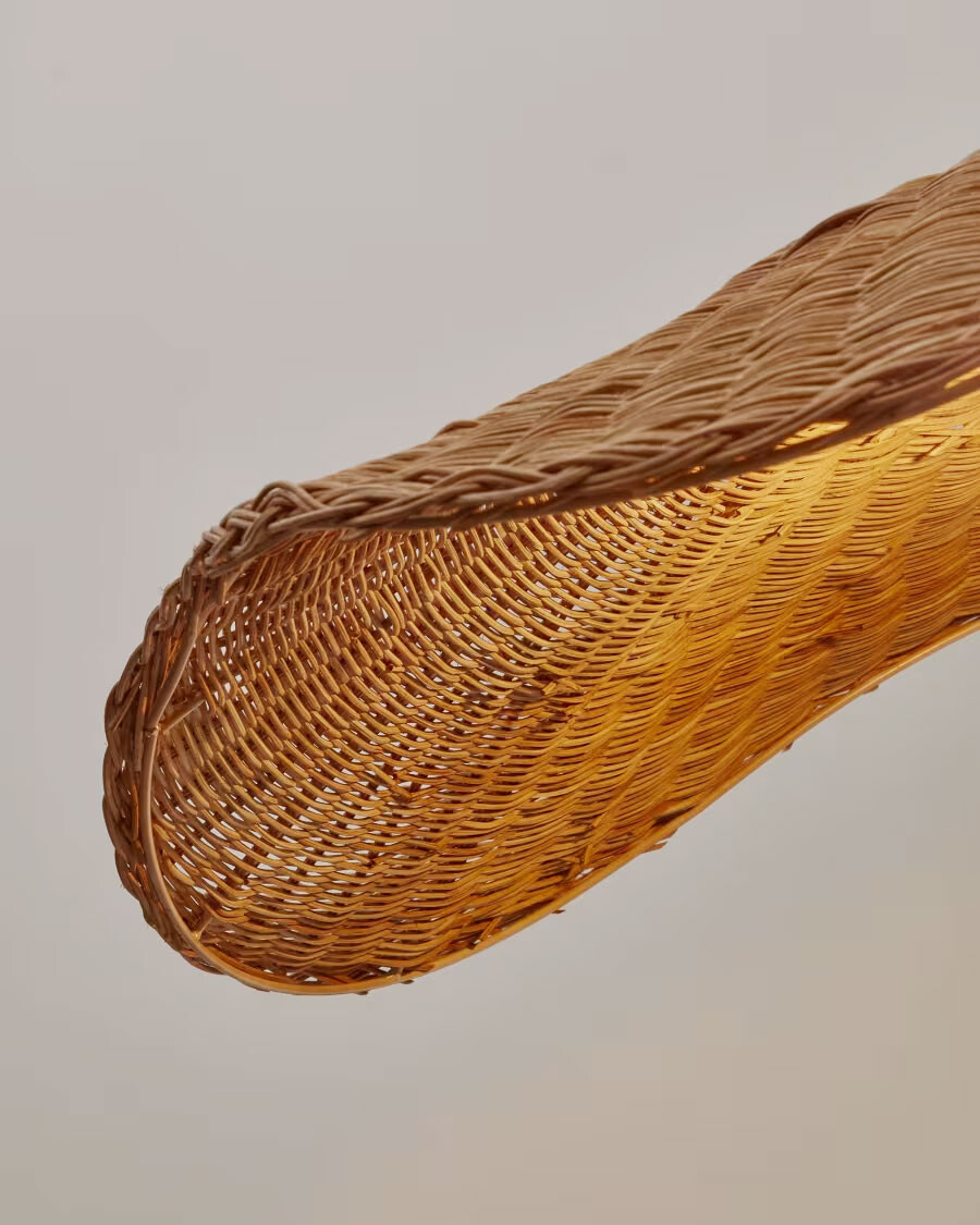 Pantalla para lámpara de techo Bisbal de ratán con acabado natural Ø 80 cm Pantalla para lámpara de techo Bisbal de ratán con acabado natural Ø 80 cm