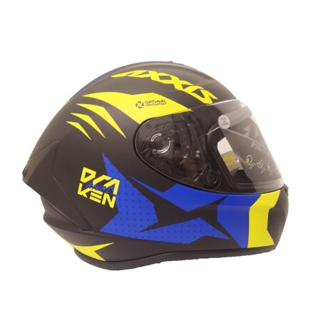 Casco Axxis Draken Integral Azul con amarillo