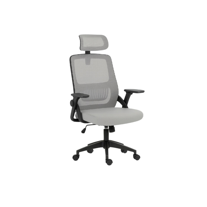 Silla Oficina Penk Ergonomica Giratoria con Apoyacabezas Gris