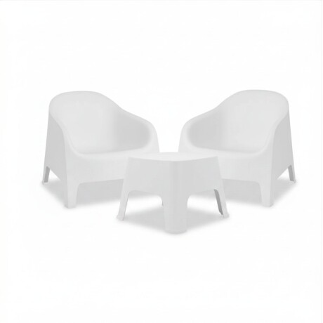 Set de 2 Sillas Skarpo + Mesa de exterior Blanco