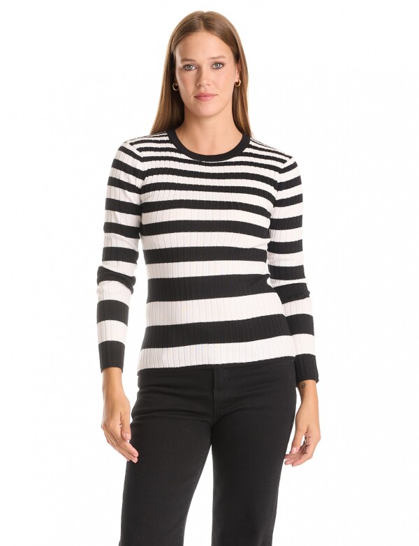 Buzo Ribs Lineas BLANCO/NEGRO