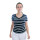 Muvem Ladies V Neck With Stripes T-Shirt Marino-blanco