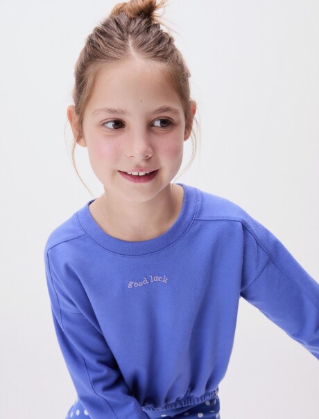 BUZO INFANTIL CON PUÑOS AZUL