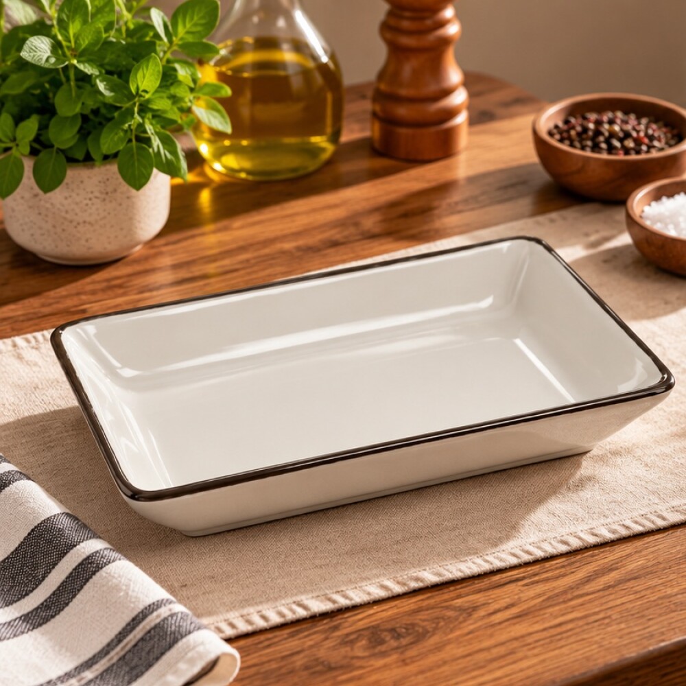 Dip plato reclangular borde negro 10x7.5x1.5 cm Dip plato reclangular borde negro 10x7.5x1.5 cm