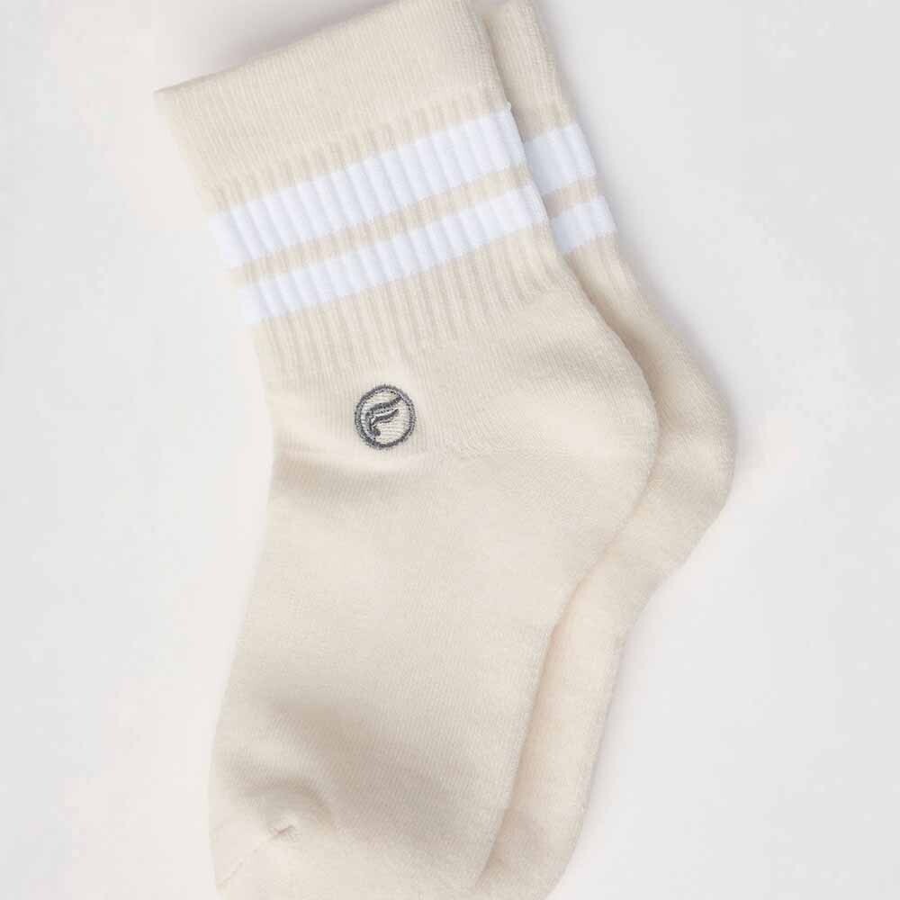 Medias The Everyday Quarter Crew Sock Unisex Bone/classic White Stripe