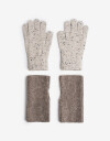 Guantes Tejidos Guante Con Miton Incluido - Combinacion Bicolor