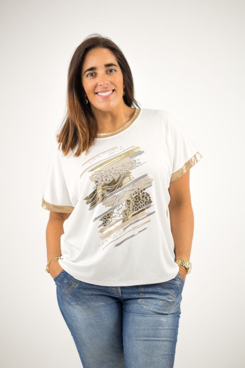 Blusa elastizada tipo morley - Blanco 