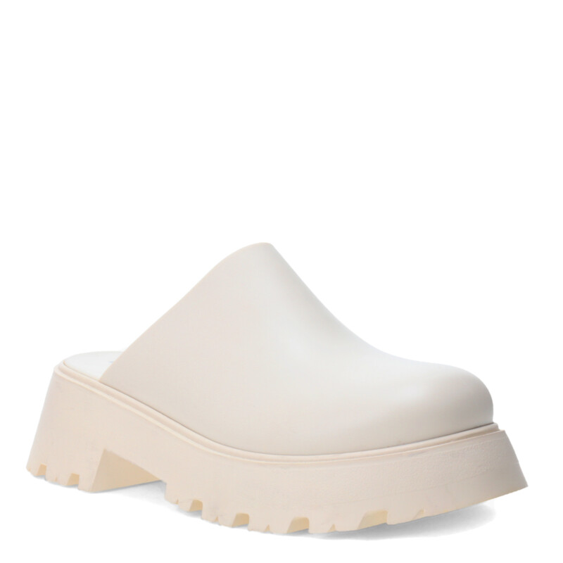 Zueco de Mujer Miss Carol LIA con plataforma de goma Blanco Hueso