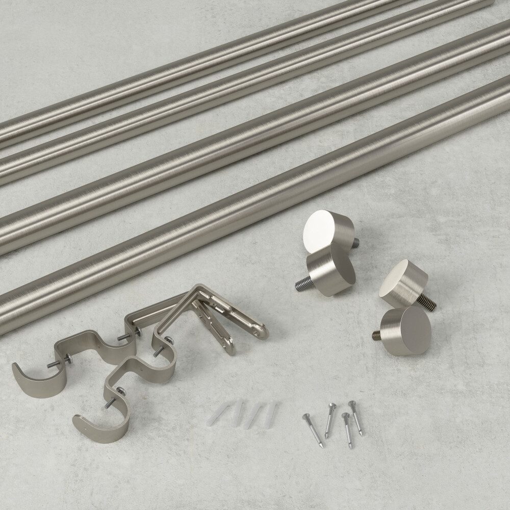 JGO BARRA CORTINA DOBLE METAL GRIS UMBRA