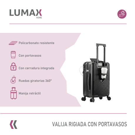 Valija rigida Lumax Sapporo con portavaso Negro