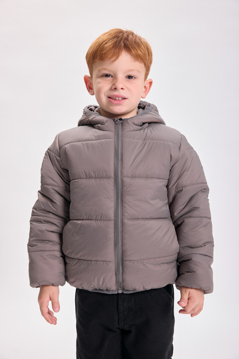 Campera abrigo capitoneada Gris Oscuro