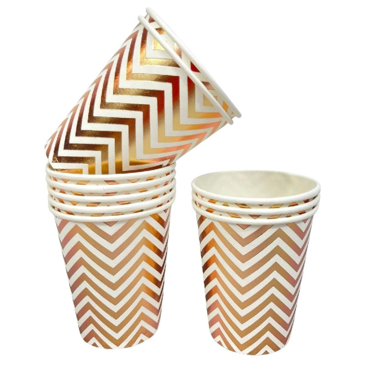 Vaso Descartable Zig Zag Metalizado 