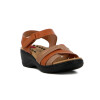Wonder Sandalia Dama Confort Tiras Cruzadas C/ Pulsera Y Velcro Marron-camel