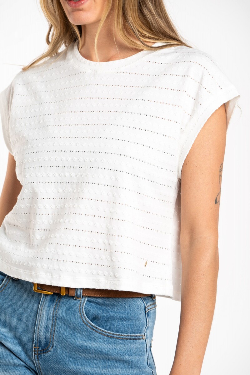 Remera M/corta Texturada Algodón Nacar