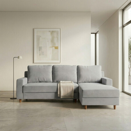 Rinconera Lucci - Tela Microfibra - Chaise derecho Berlin 05 (Ceniza)