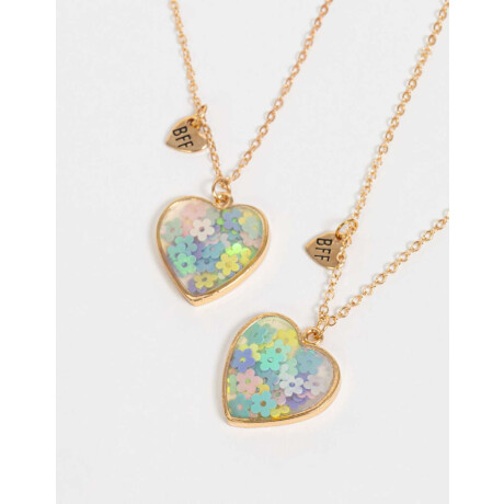 Collares Infantiles Bff Con Corazón Dorado