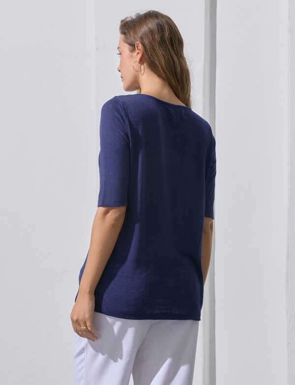Remera 3/4 Det Borda AZUL