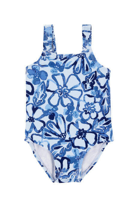 Malla de baño una pieza, con protección UPF 50+, diseño floral Sin color