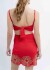 Vestido Floral Corto Rojo