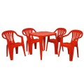 MESA DE PVC BELAVISTA 70 X 70 + 4 SILLAS MOR - ROJA MESA DE PVC BELAVISTA 70 X 70 + 4 SILLAS MOR - ROJA