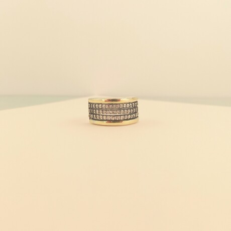 Anillo de plata 925, double en oro 18 ktes y circonias. Anillo de plata 925, double en oro 18 ktes y circonias.