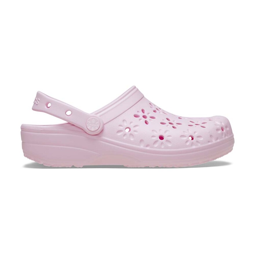 Crocs Floral Cut Out Clog - Unisex Pink Milk