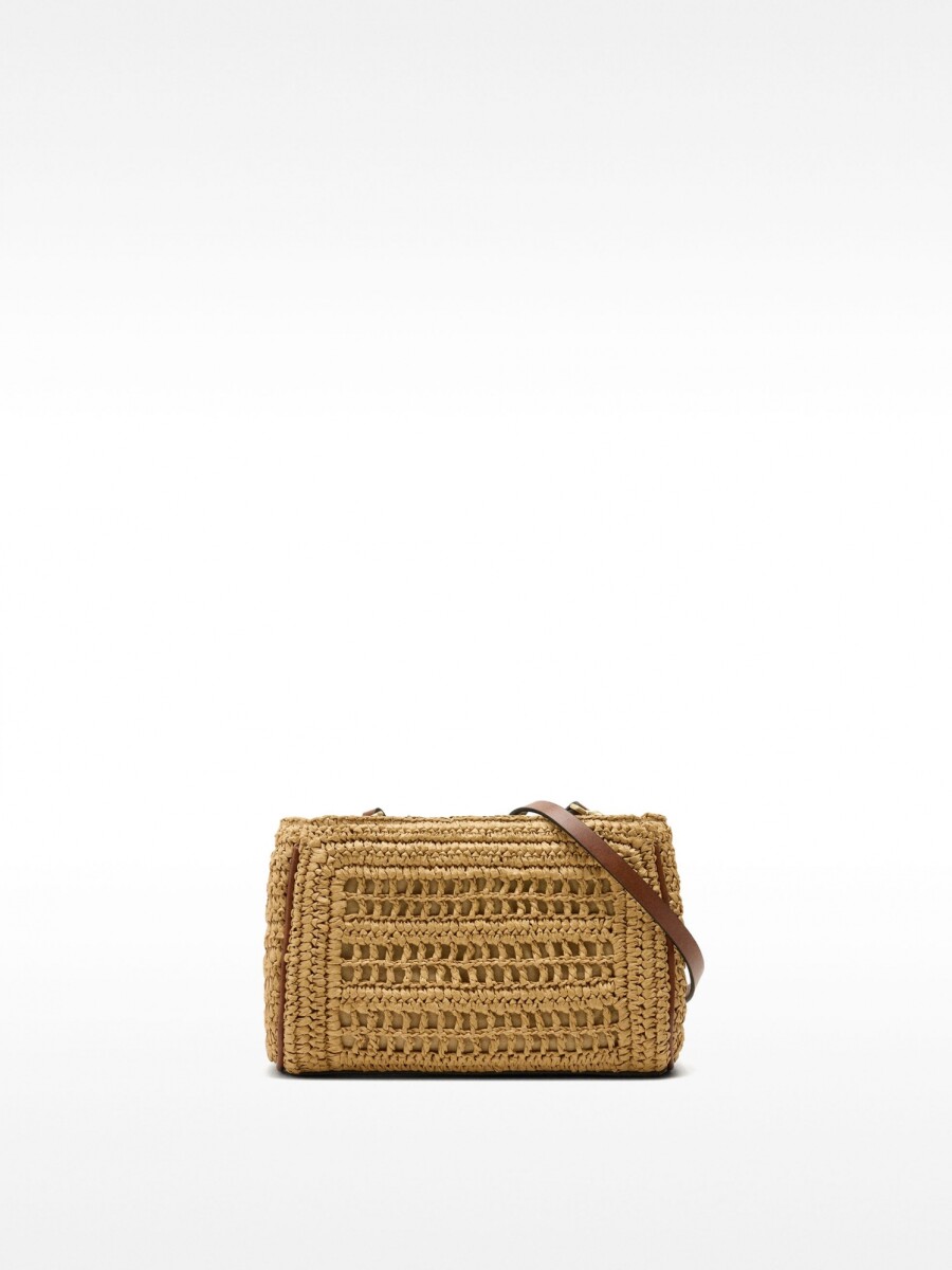 Bolso Bandolera Doble De Efecto Rafia natural