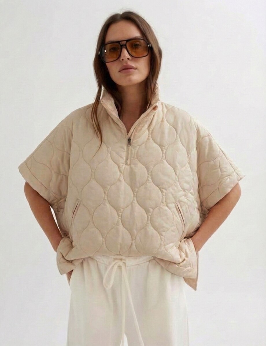 Poncho Capitoneado - Beige 