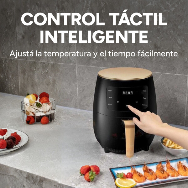 Freidora Sin Aceite Digital Panel Táctil 6 Litros Aire 2400W Variante Color Negro