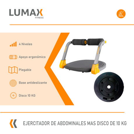 Ejercitador De Abdominales Lumax + Discos 10 kg
