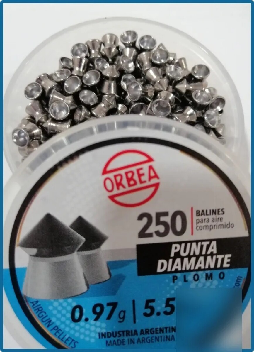 Chumbo Orbea Punta Diamante Plomo Cal 5.5x250 