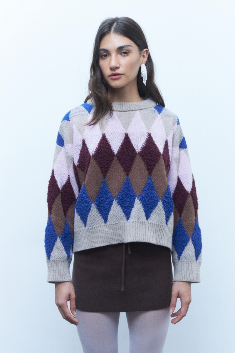 Sweater rombos beige