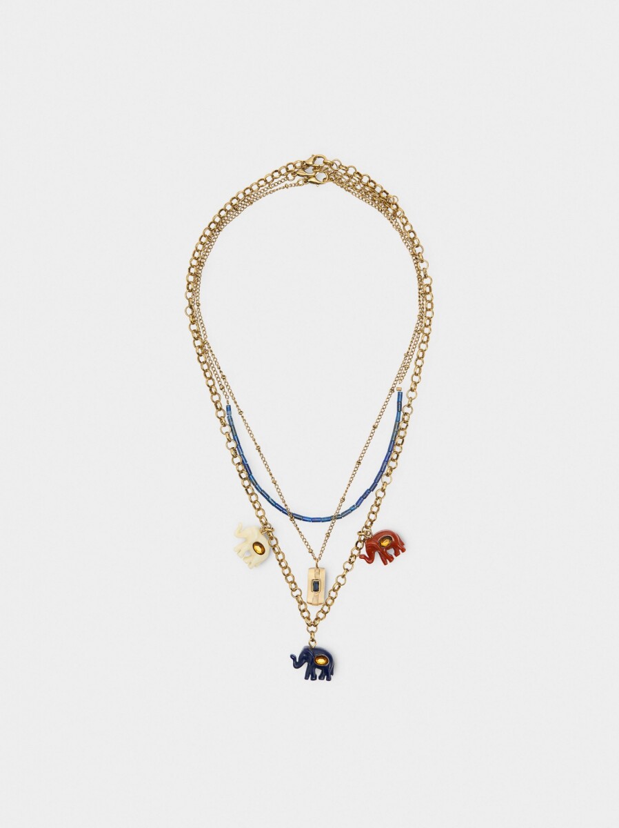 Set De Collares Con Elefantes - multicolor 