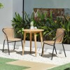 Sillas Símil Rattan con Mesa de Eucaliptus - Nassau Beige