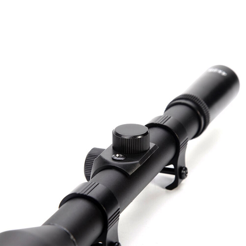 Mira telescópica rifle chumbera 4x28 con 2 anillas riel 11 mm GRIS