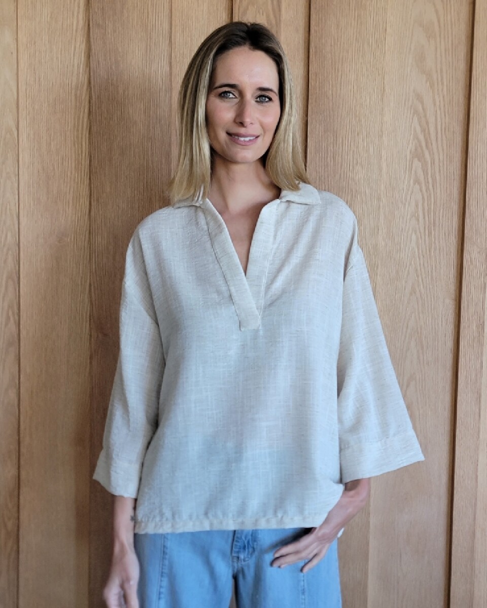Bluson Ambar - Lino Beige Melange 