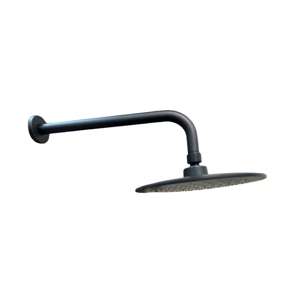 Roseta y brazo de ducha negro mate 20cm acero 201 Roseta Y Brazo De Ducha Negro Mate 20cm Acero 201