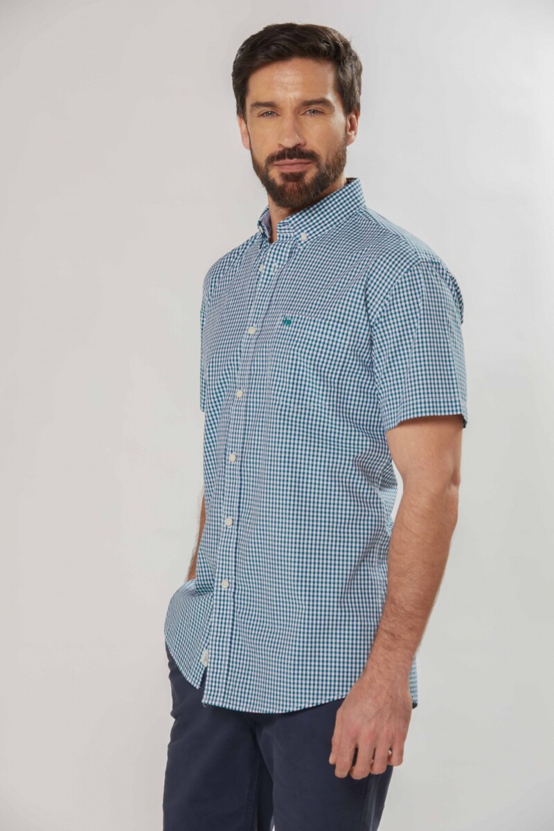 CAMISA A CUADROS - Verde 