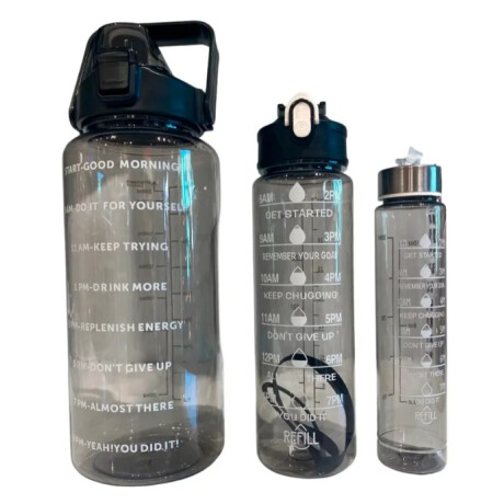 Set 3 Botellas Caramañola Deportivas Motivacionales Set 3 Botellas Caramañola Deportivas Motivacionales