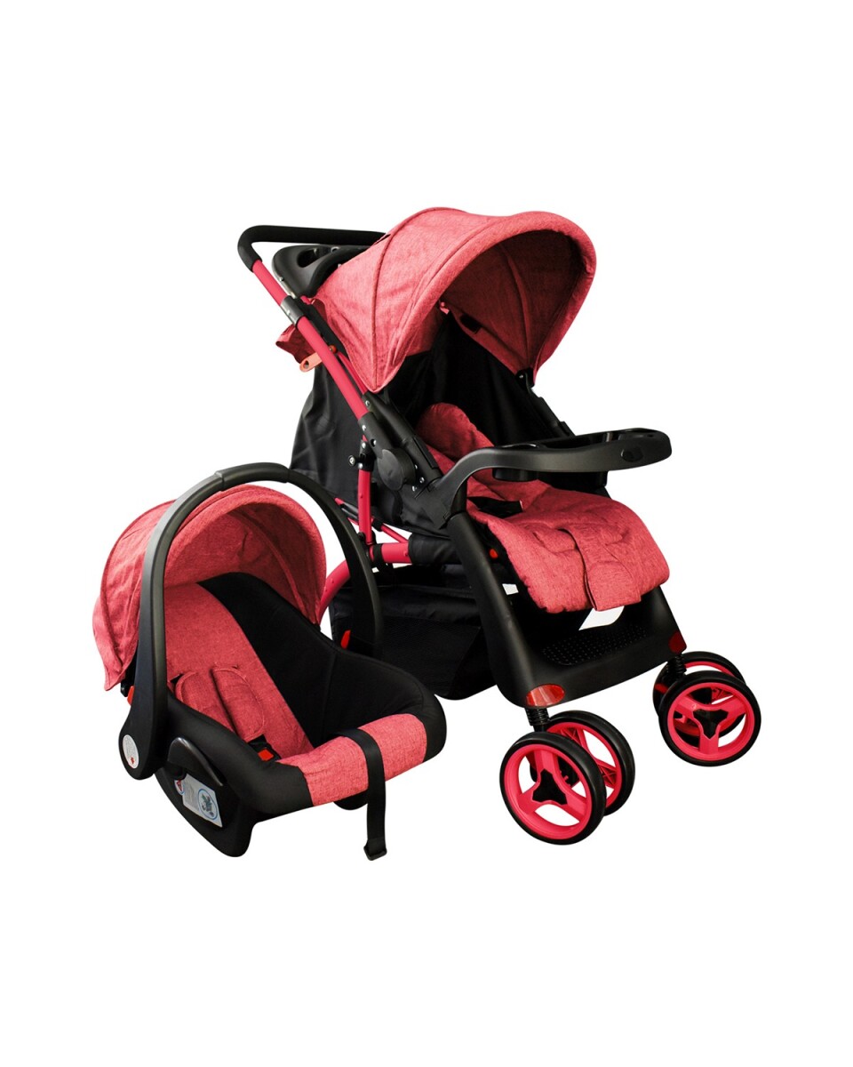 Coche de bebé Premium Lumax con asiento para auto - Rojo 