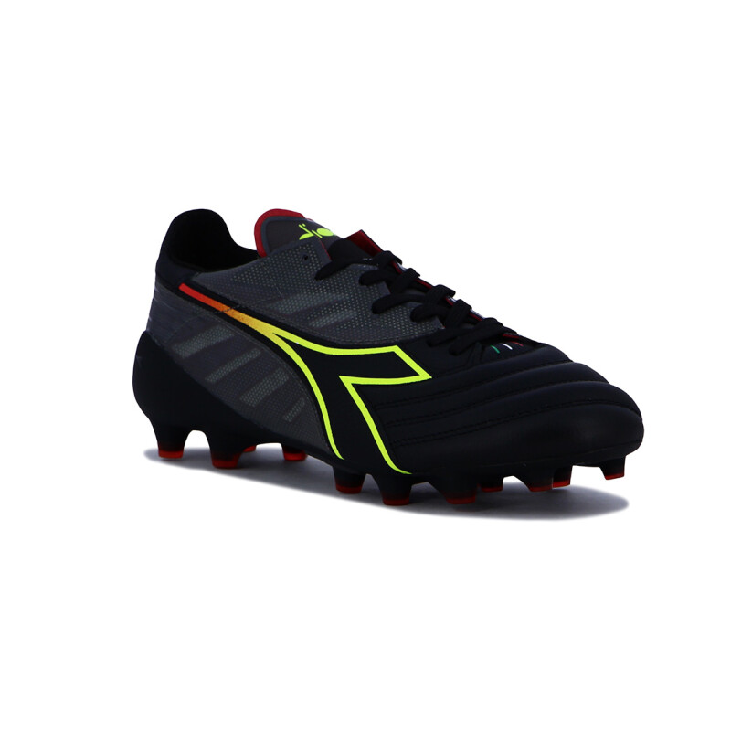 Zapato Fútbol Diadora Hombre Brasil Elite Negro-amarillo Fluo